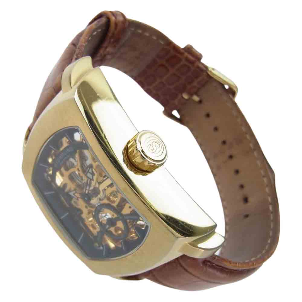ストゥーリングオリジナル CAL ST-90060 Automatic Skeleton Watch 19 Jewels オートマチック 腕時計 ゴールド系 ブラウン系【中古】