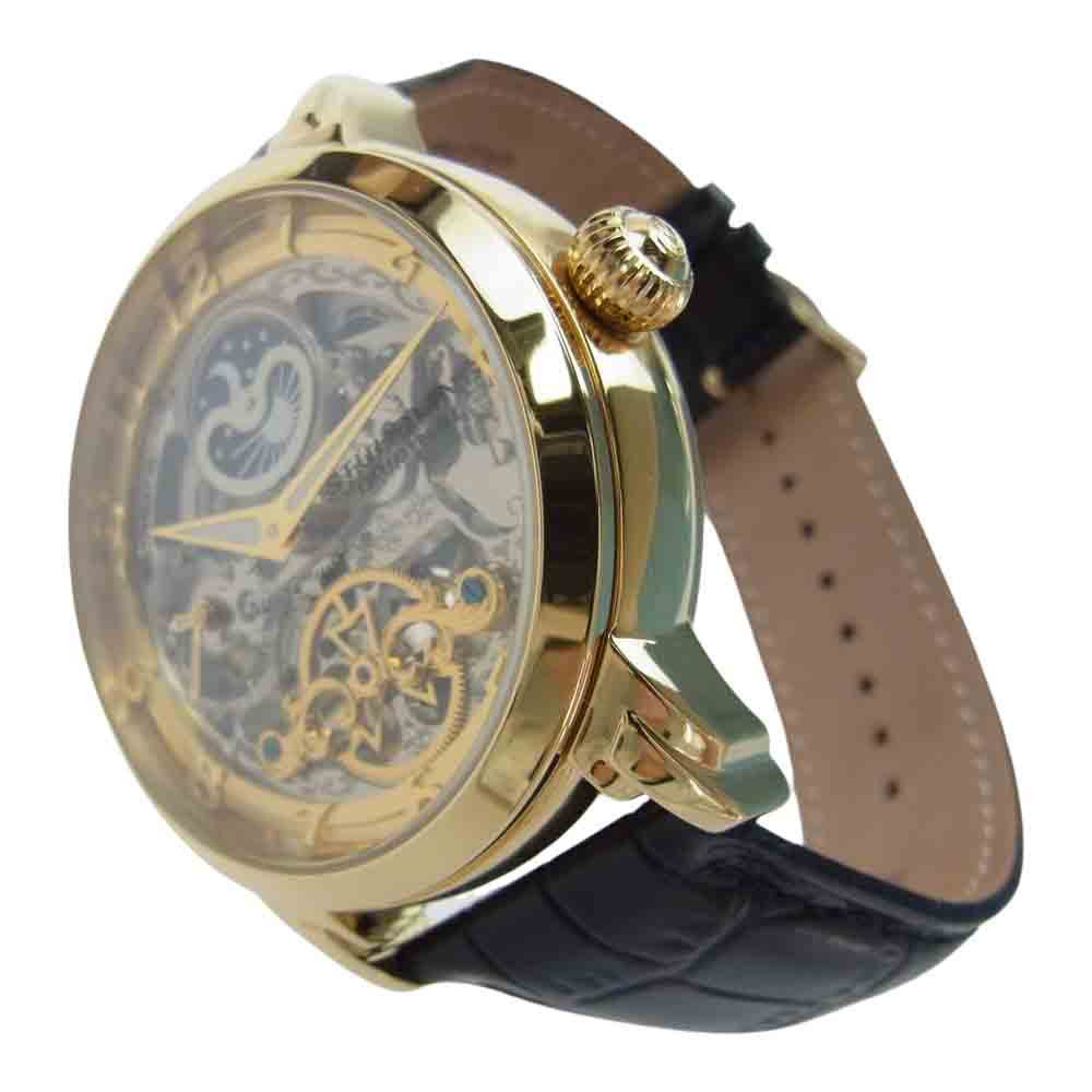 ストゥーリングオリジナル Automatic Skeleton Watch デュアルタイム オートマチック 腕時計 ゴールド ゴールド系  ブラック系【美品】【中古】