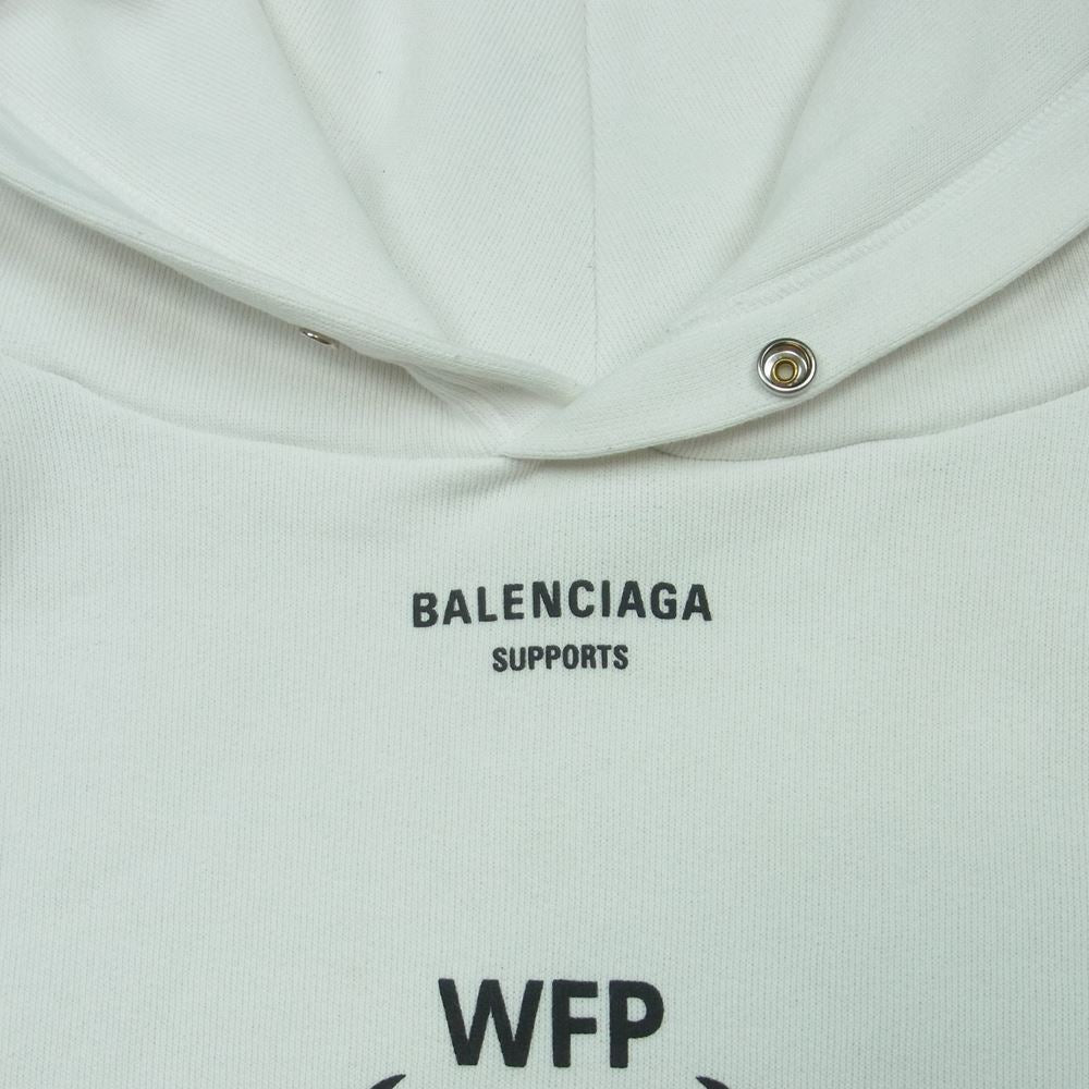 BALENCIAGA バレンシアガ 541709 TCV34 WFP ロゴプリント プルオーバー パーカー ポルトガル製 ホワイト系 XS【中古】