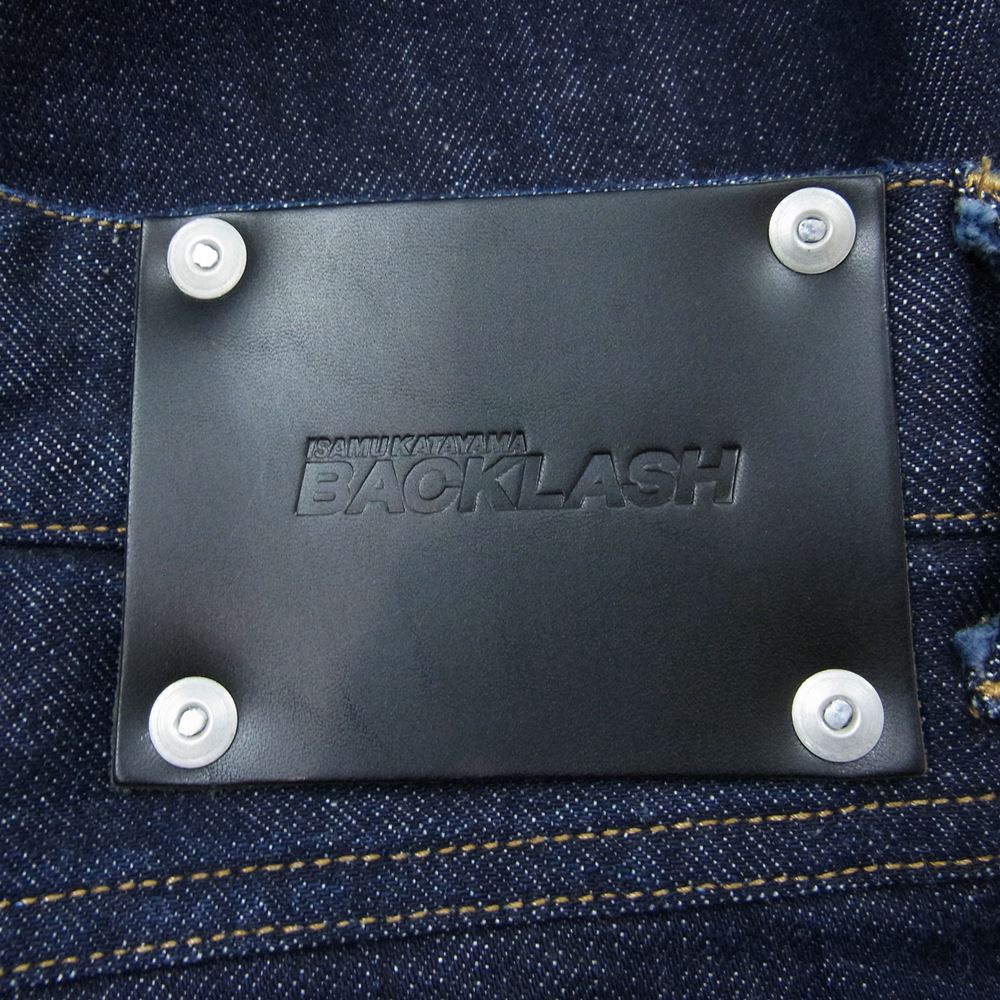 ISAMUKATAYAMA BACKLASH イサムカタヤマバックラッシュ D701-W THE DENIM レザータブ付 ボタンフライ デニムパンツ インディゴブルー系 XXL【極上美品】【中古】
