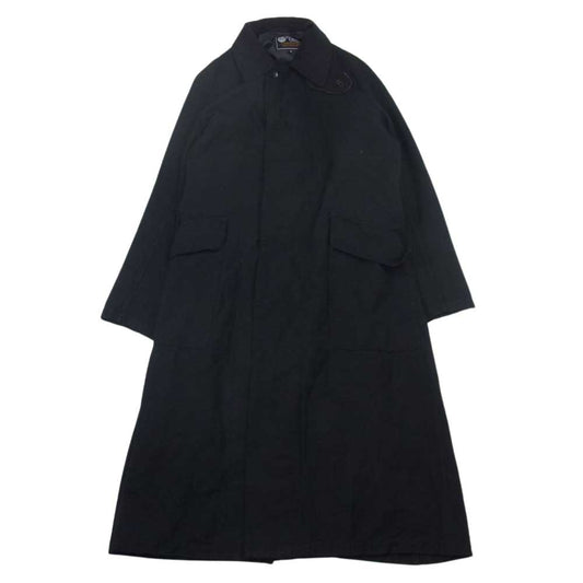 ISAMUKATAYAMA BACKLASH イサムカタヤマバックラッシュ × RiBLE 2021-02 Wool Cotton Linen Twill Garment Natural Dyed + Electric Heating Lining Overcoat. Sumi 着脱化 ライナー付 ウール コート ブラック系 F【中古】