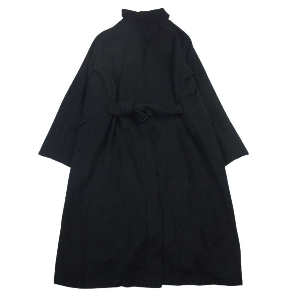 ISAMUKATAYAMA BACKLASH イサムカタヤマバックラッシュ × RiBLE 2021-02 Wool Cotton Linen Twill Garment Natural Dyed + Electric Heating Lining Overcoat. Sumi 着脱化 ライナー付 ウール コート ブラック系 F【中古】