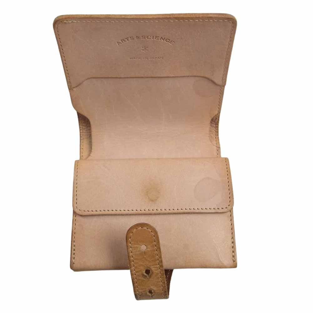 アーツアンドサイエンス JABARA SHORT WALLET ジャバラ ウォレット 二つ折り財布 ベージュ系【中古】