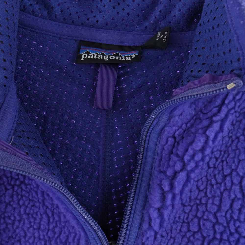 patagonia パタゴニア 25511 91年製 ベビーレトロカーディガン フリース ジャケット USA製 アメリカ製 パープル系 L【中古】