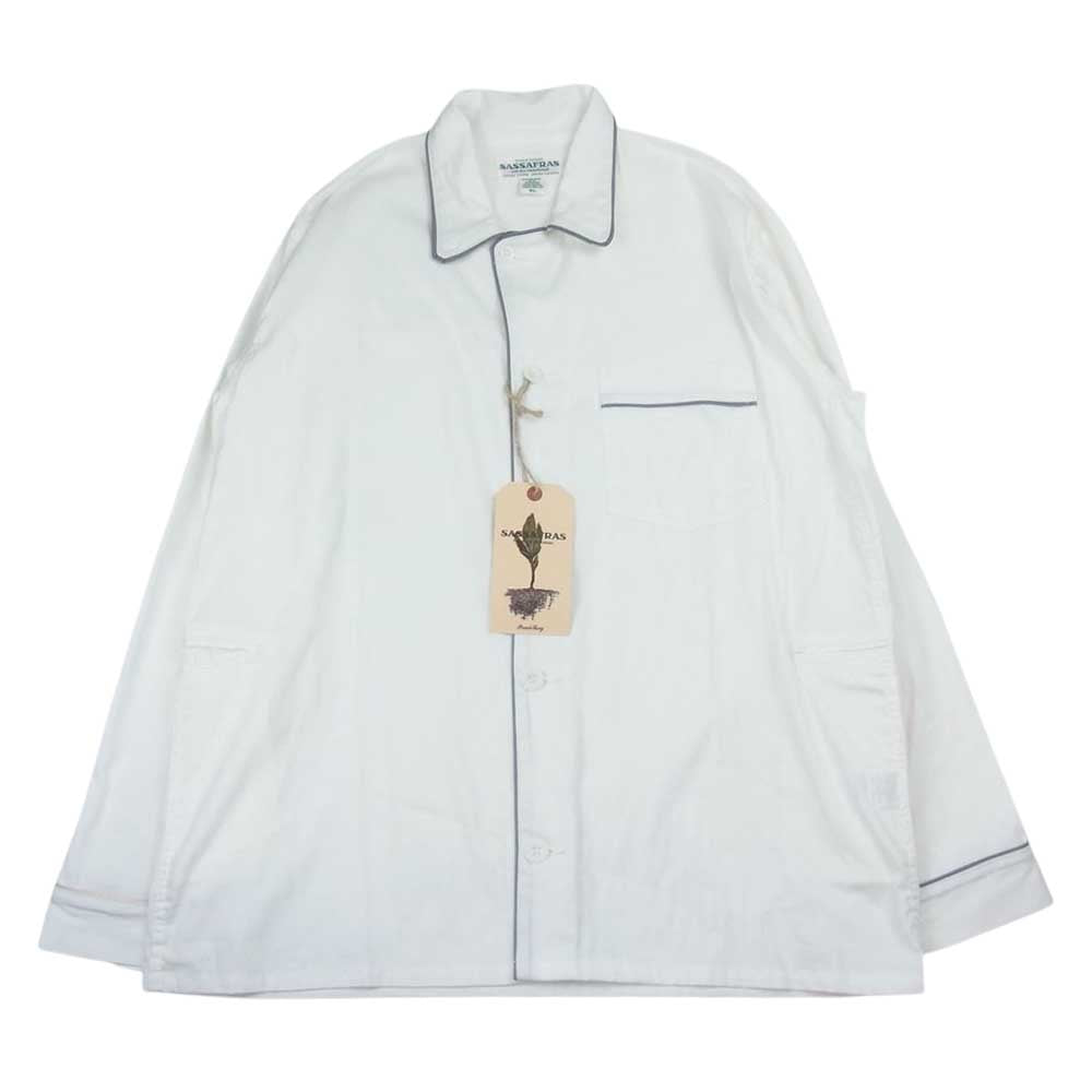 SASAFRAS ササフラス SF-231995 Gardening At Night Half 5.5oz Denim ガーデニング アット ナイト ハーフ 長袖 シャツ ホワイト系 XL【極上美品】【中古】