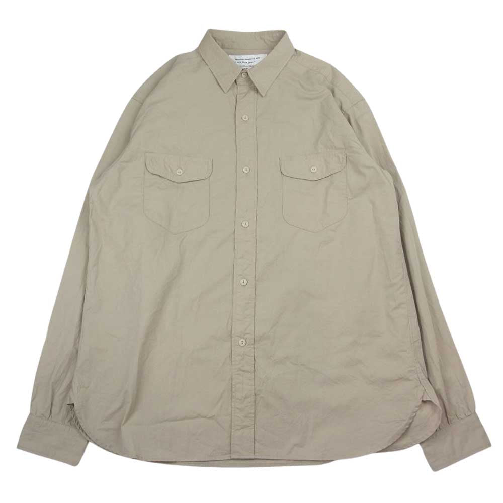MOUNTAIN RESEARCH マウンテンリサーチ MTR-3671 HOLIDAY Shirt BEIGE ホリデイ バック刺繍 長袖 シャツ ベージュ系 XL【美品】【中古】
