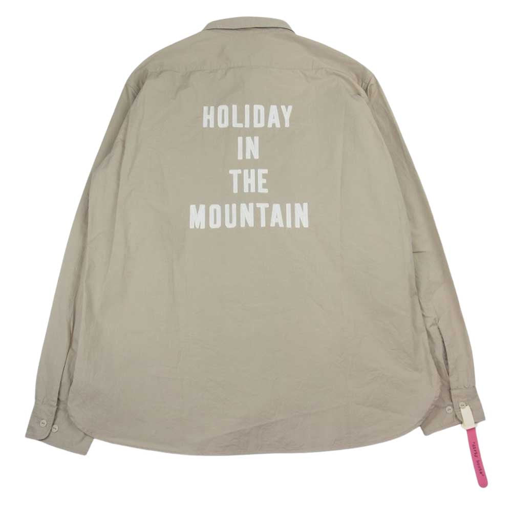 MOUNTAIN RESEARCH マウンテンリサーチ MTR-3671 HOLIDAY Shirt BEIGE ホリデイ バック刺繍 長袖 シャツ ベージュ系 XL【美品】【中古】