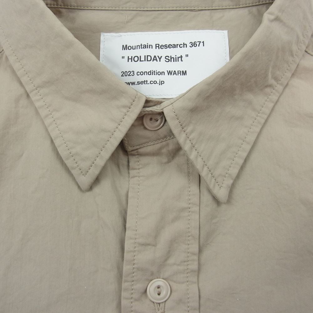 MOUNTAIN RESEARCH マウンテンリサーチ MTR-3671 HOLIDAY Shirt BEIGE ホリデイ バック刺繍 長袖 シャツ ベージュ系 XL【美品】【中古】