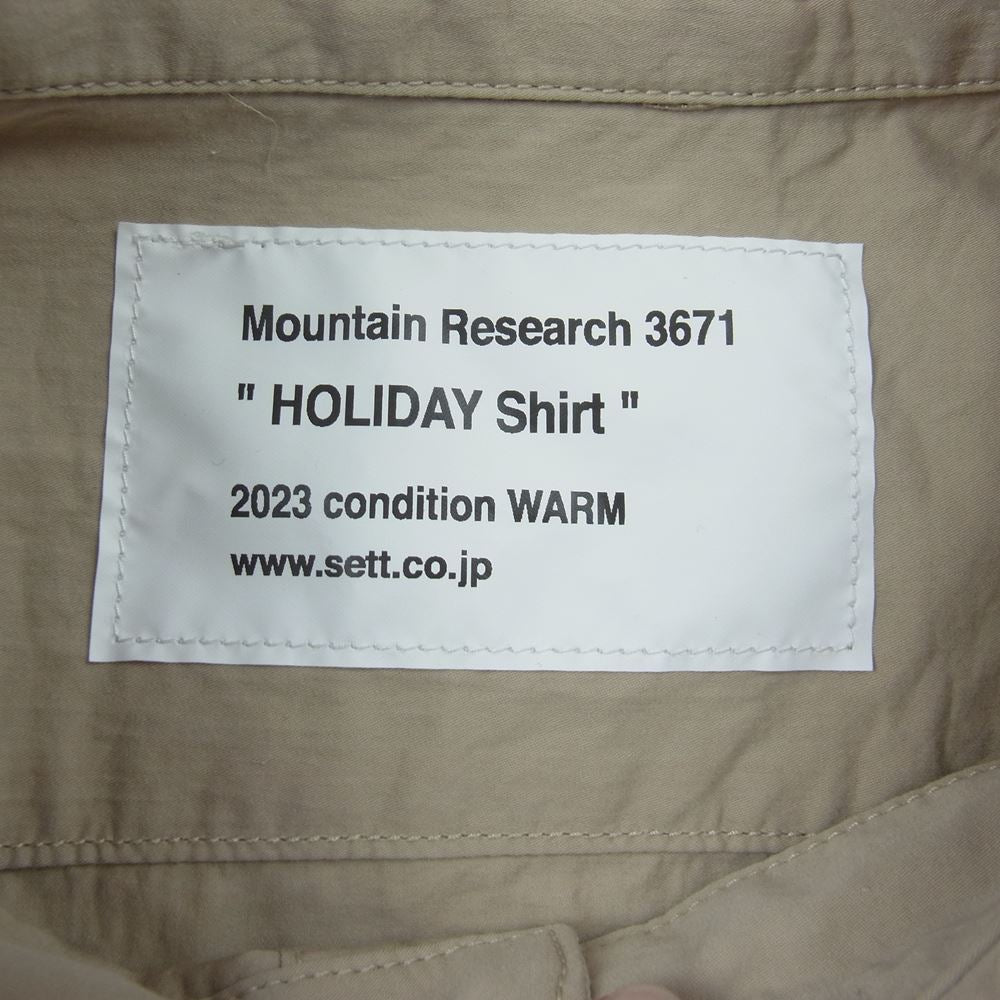 MOUNTAIN RESEARCH マウンテンリサーチ MTR-3671 HOLIDAY Shirt BEIGE ホリデイ バック刺繍 長袖 シャツ ベージュ系 XL【美品】【中古】