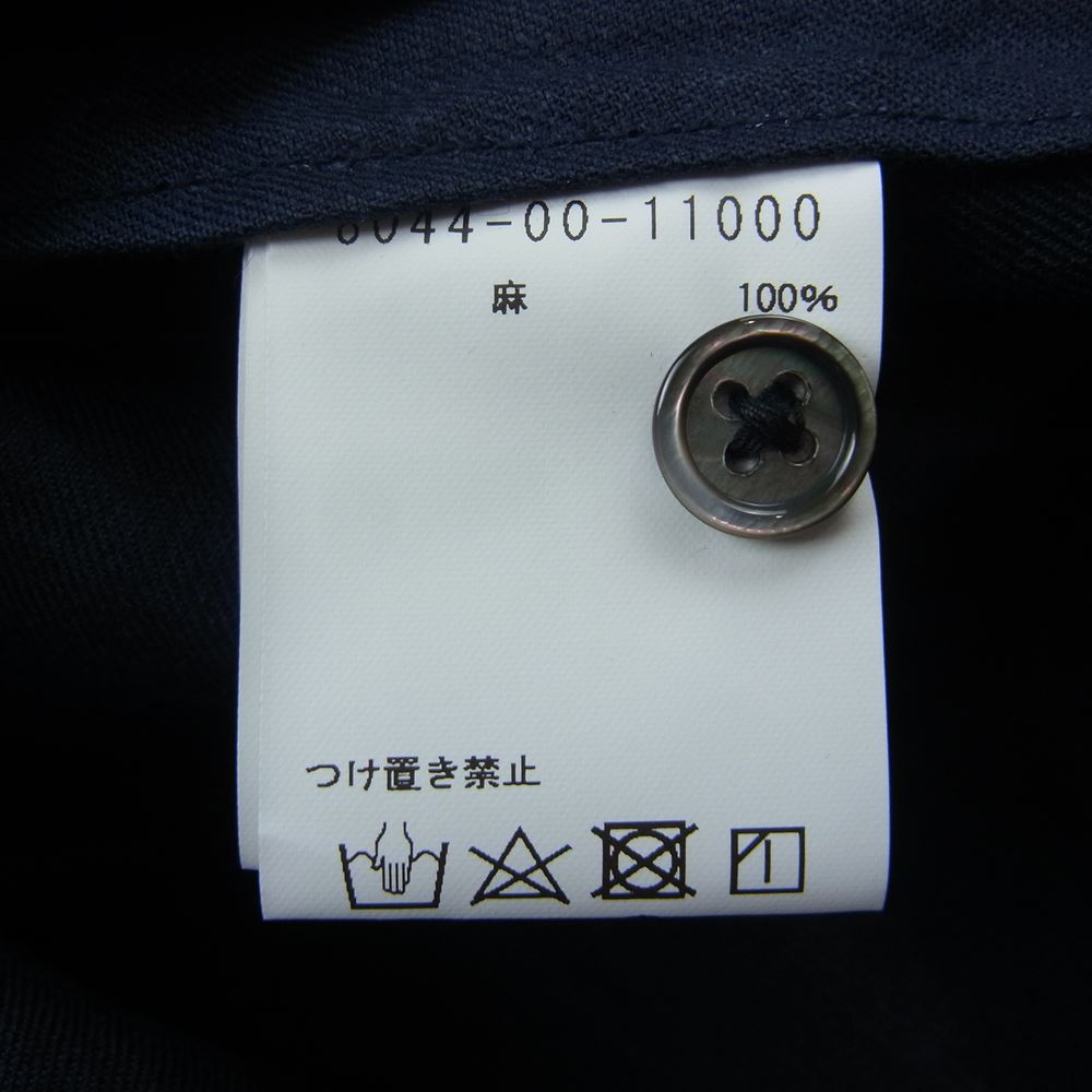 Nigel Cabourn ナイジェルケーボン 8044-00-11000 LINEN TWILL OPEN COLLAR SHIRT リネン ツイル オープン カラー 半袖 シャツ ネイビー系 54【美品】【中古】
