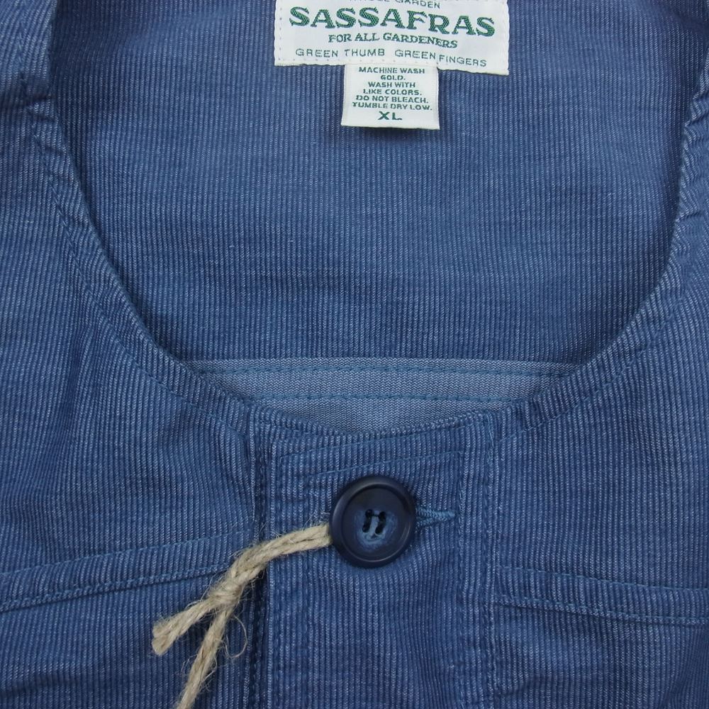 SASAFRAS ササフラス SF-231990 Overgrown Hiker Vest T/C Summer Cord オーバーグロウン ハイカー ベスト サマー コーデュロイ ピケ ブルー系 XL【新古品】【未使用】【中古】