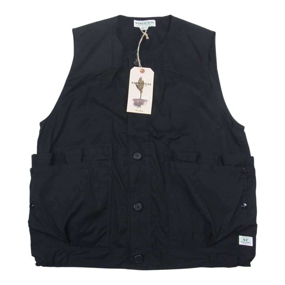 SASAFRAS ササフラス SF-221949 Overgrown Hiker Vest C/N Oxford オーバーグロウン ハイカー ベスト ブラック ブラック系 XL【極上美品】【中古】
