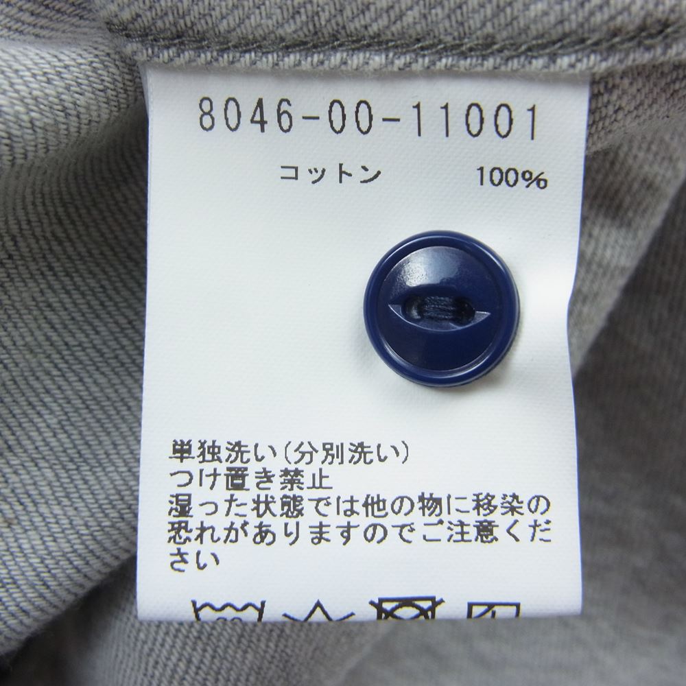 Nigel Cabourn ナイジェルケーボン 8046-00-11001 BASEBALL SHIRT S/S TYPE2 ベースボール 半袖 シャツ グレー系 52【極上美品】【中古】