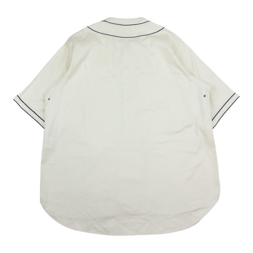 Nigel Cabourn ナイジェルケーボン 8046-00-11001 BASEBALL SHIRT S/S TYPE2 ベースボール 半袖 シャツ アイボリー アイボリー系 46【極上美品】【中古】