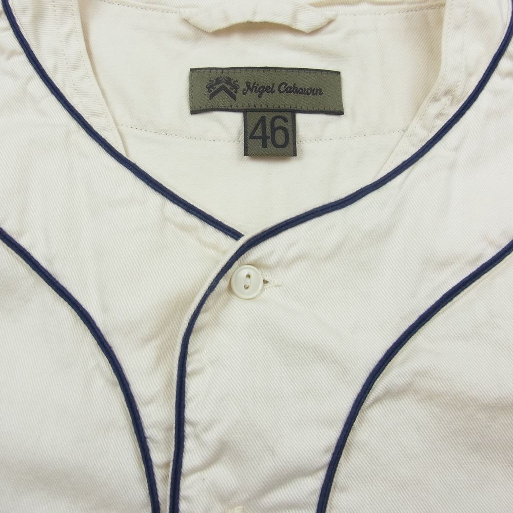 Nigel Cabourn ナイジェルケーボン 8046-00-11001 BASEBALL SHIRT S/S TYPE2 ベースボール 半袖 シャツ アイボリー アイボリー系 46【極上美品】【中古】