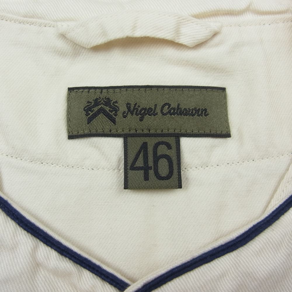 Nigel Cabourn ナイジェルケーボン 8046-00-11001 BASEBALL SHIRT S/S TYPE2 ベースボール 半袖 シャツ アイボリー アイボリー系 46【極上美品】【中古】