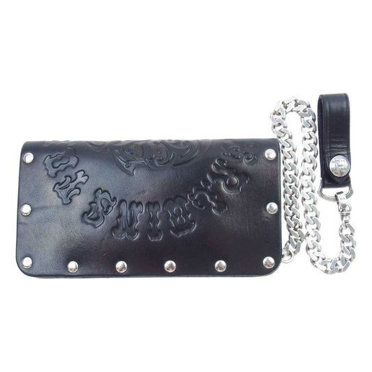 TENDERLOIN テンダーロイン HOSANNA BS WALLET ホザーナ ボルネオスカル ロング ウォレット ウォレットチェーン付き ブラック系【中古】