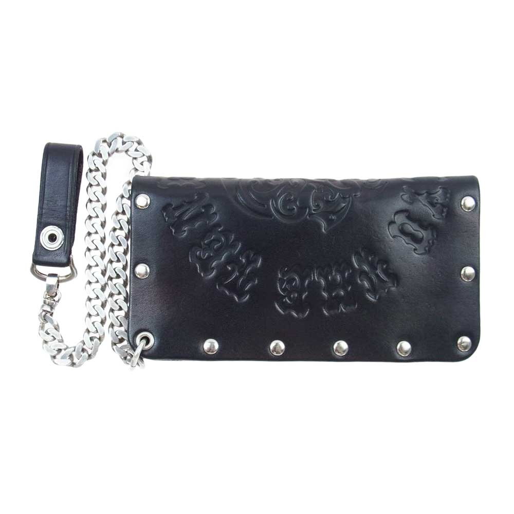 TENDERLOIN テンダーロイン HOSANNA BS WALLET ホザーナ ボルネオスカル ロング ウォレット ウォレットチェーン付き ブラック系【中古】