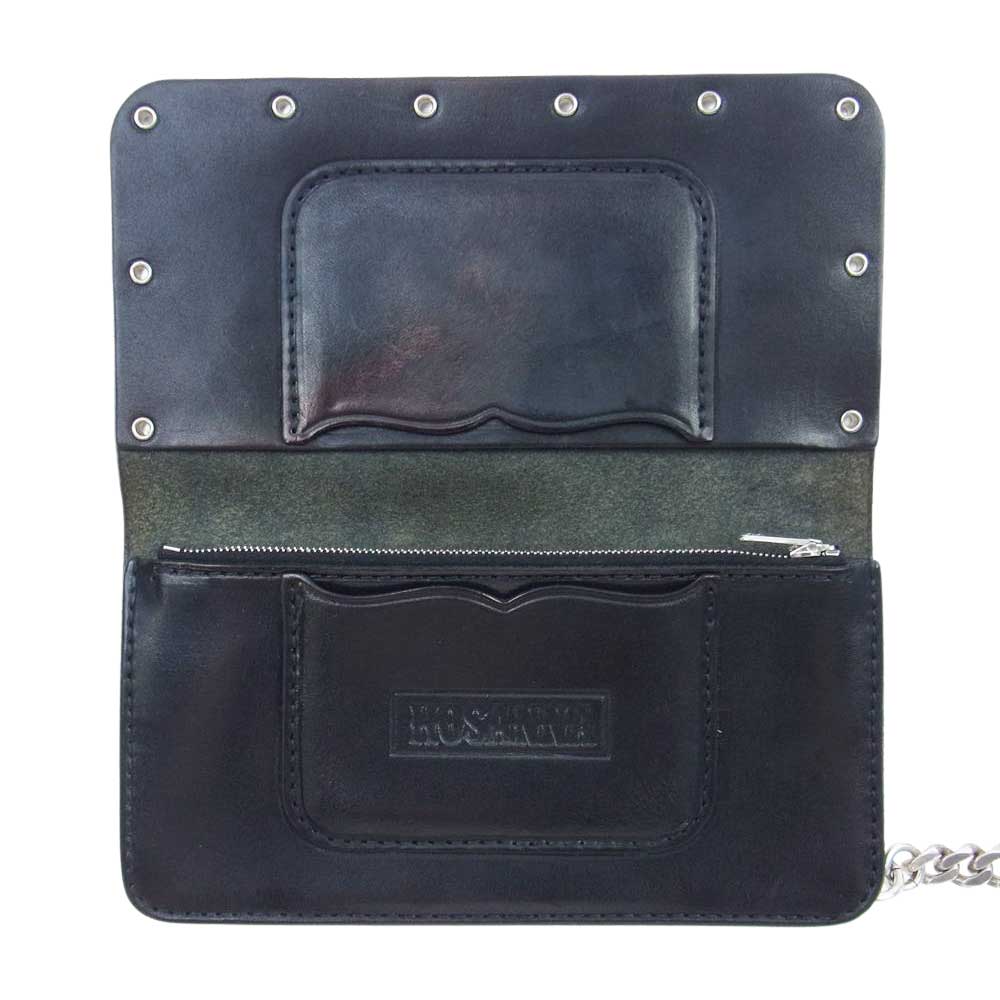 TENDERLOIN テンダーロイン HOSANNA BS WALLET ホザーナ ボルネオスカル ロング ウォレット ウォレットチェーン付き ブラック系【中古】