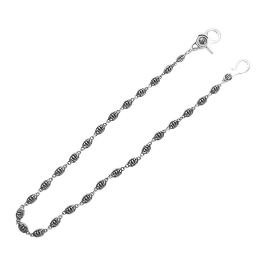 Justin Davis ジャスティンデイビス SWJ135 MED QE2 クラウン シルバー ウォレット チェーン【中古】