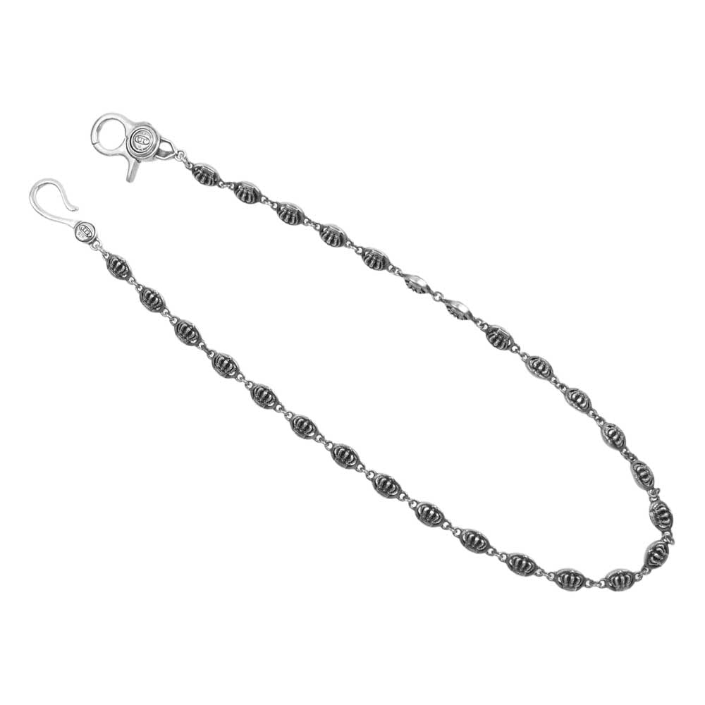 Justin Davis ジャスティンデイビス SWJ135 MED QE2 クラウン シルバー ウォレット チェーン【中古】