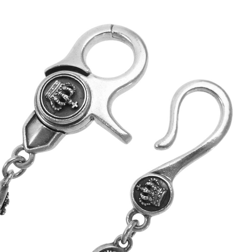 Justin Davis ジャスティンデイビス SWJ135 MED QE2 クラウン シルバー ウォレット チェーン【中古】