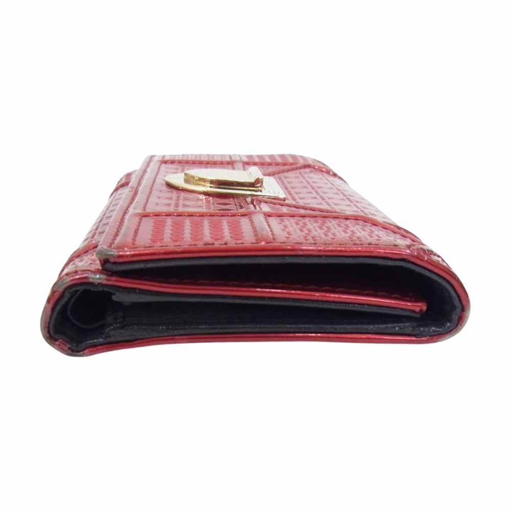Dior ディオール ディオラマ パテント ウォレット 財布 レッド系【中古】