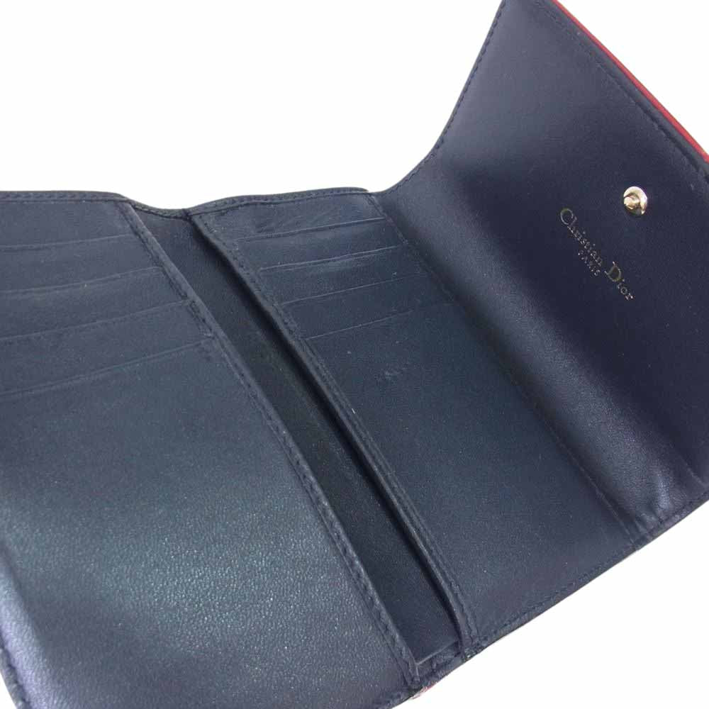 Dior ディオール ディオラマ パテント ウォレット 財布 レッド系【中古】