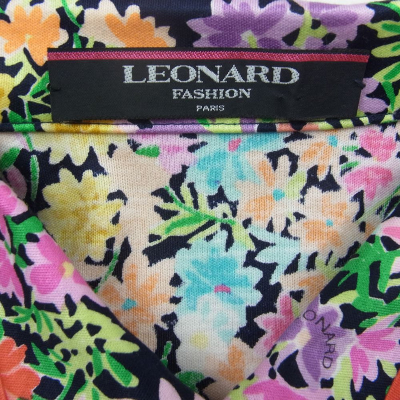 LEONARD レオナール 花柄 パイピング ブラウス  マルチカラー系 L【美品】【中古】