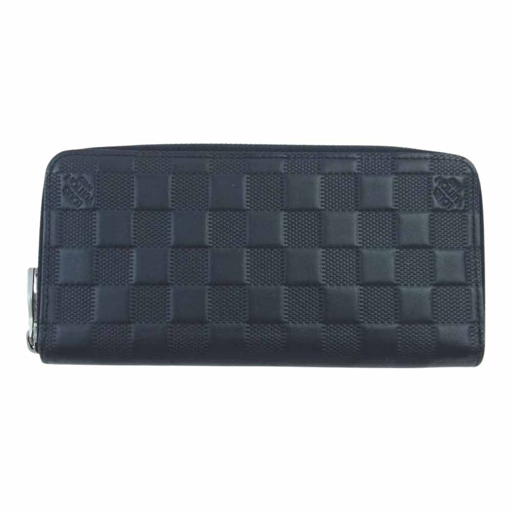 LOUIS VUITTON ルイ・ヴィトン N63548 ダミエ アンフィニ ジッピーウォレット ヴェルティカル ラウンドファスナー 財布 ブラック系【中古】