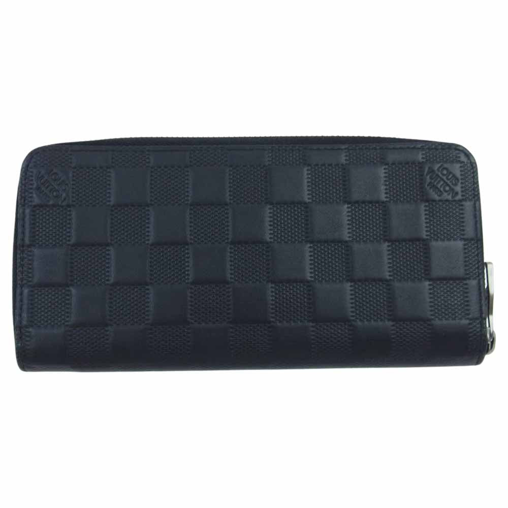 LOUIS VUITTON ルイ・ヴィトン N63548 ダミエ アンフィニ ジッピーウォレット ヴェルティカル ラウンドファスナー 財布 ブラック系【中古】