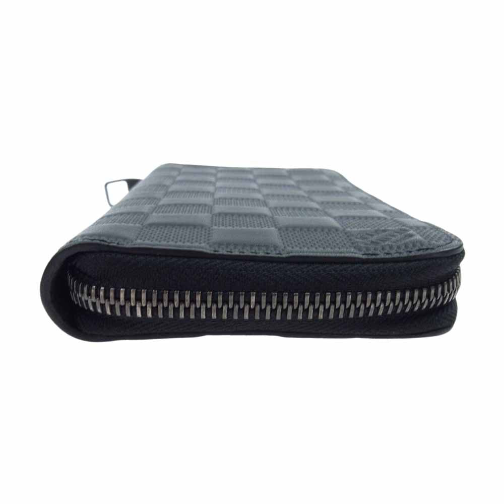 LOUIS VUITTON ルイ・ヴィトン N63548 ダミエ アンフィニ ジッピーウォレット ヴェルティカル ラウンドファスナー 財布 ブラック系【中古】