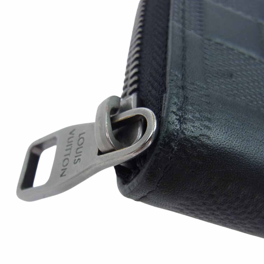 LOUIS VUITTON ルイ・ヴィトン N63548 ダミエ アンフィニ ジッピーウォレット ヴェルティカル ラウンドファスナー 財布 ブラック系【中古】