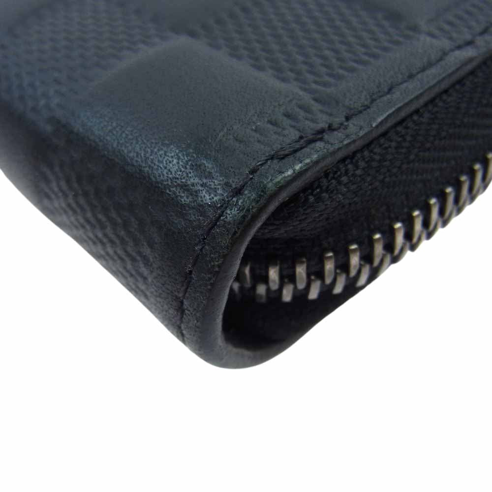 LOUIS VUITTON ルイ・ヴィトン N63548 ダミエ アンフィニ ジッピーウォレット ヴェルティカル ラウンドファスナー 財布 ブラック系【中古】