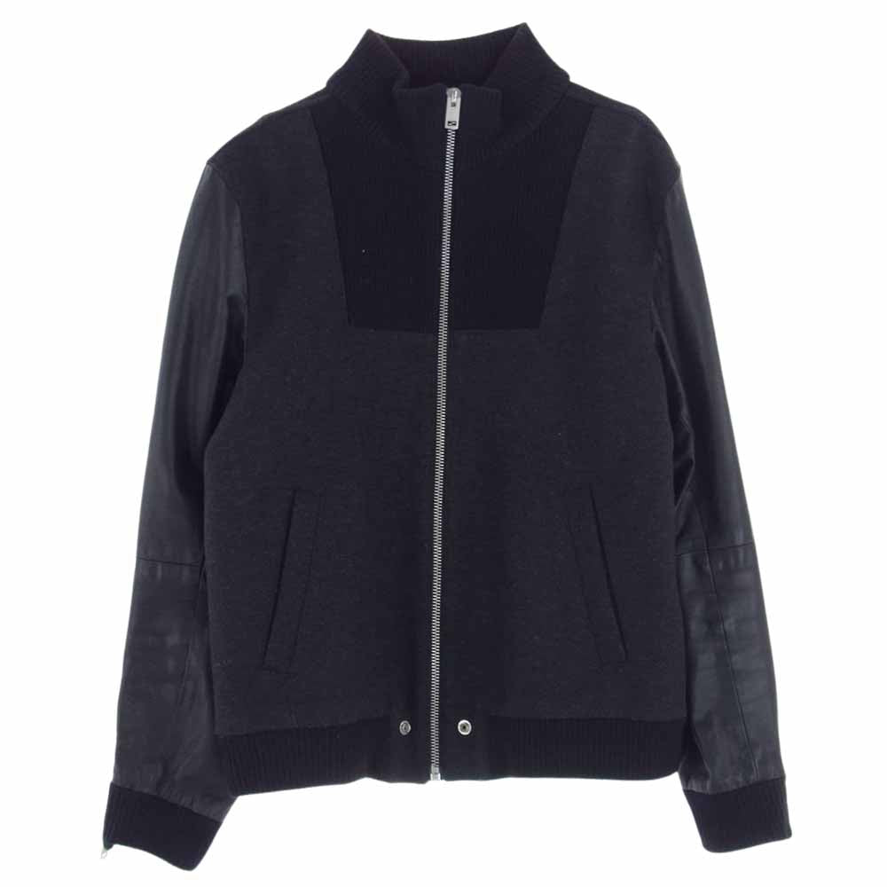 DIESEL ディーゼル レザー切替え ジャケット ブラック系 XL【中古】