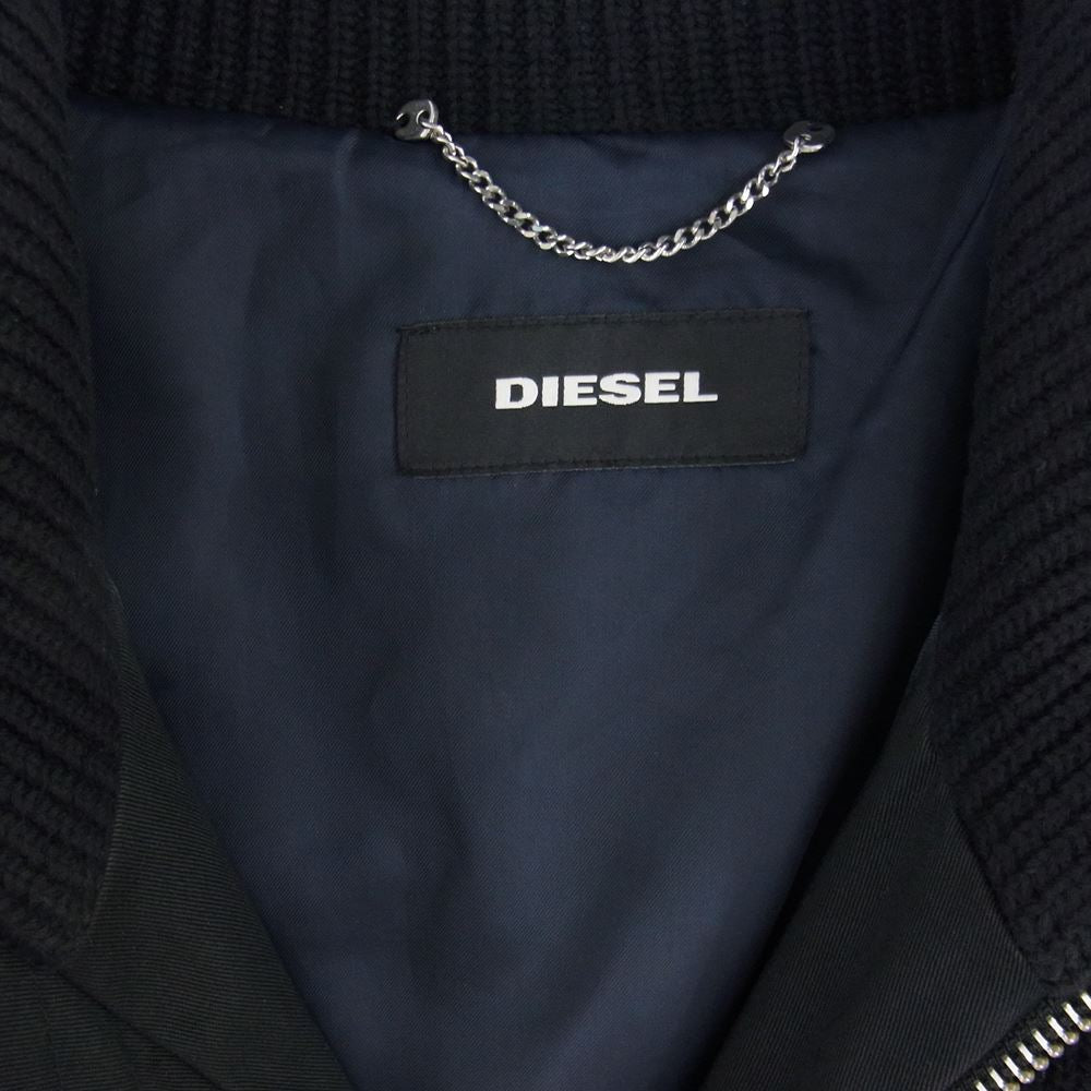 DIESEL ディーゼル レザー切替え ジャケット ブラック系 XL【中古】
