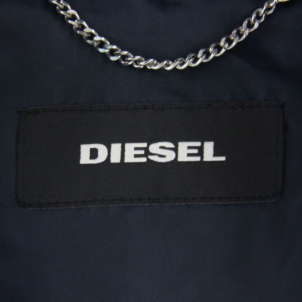 DIESEL ディーゼル レザー切替え ジャケット ブラック系 XL【中古】
