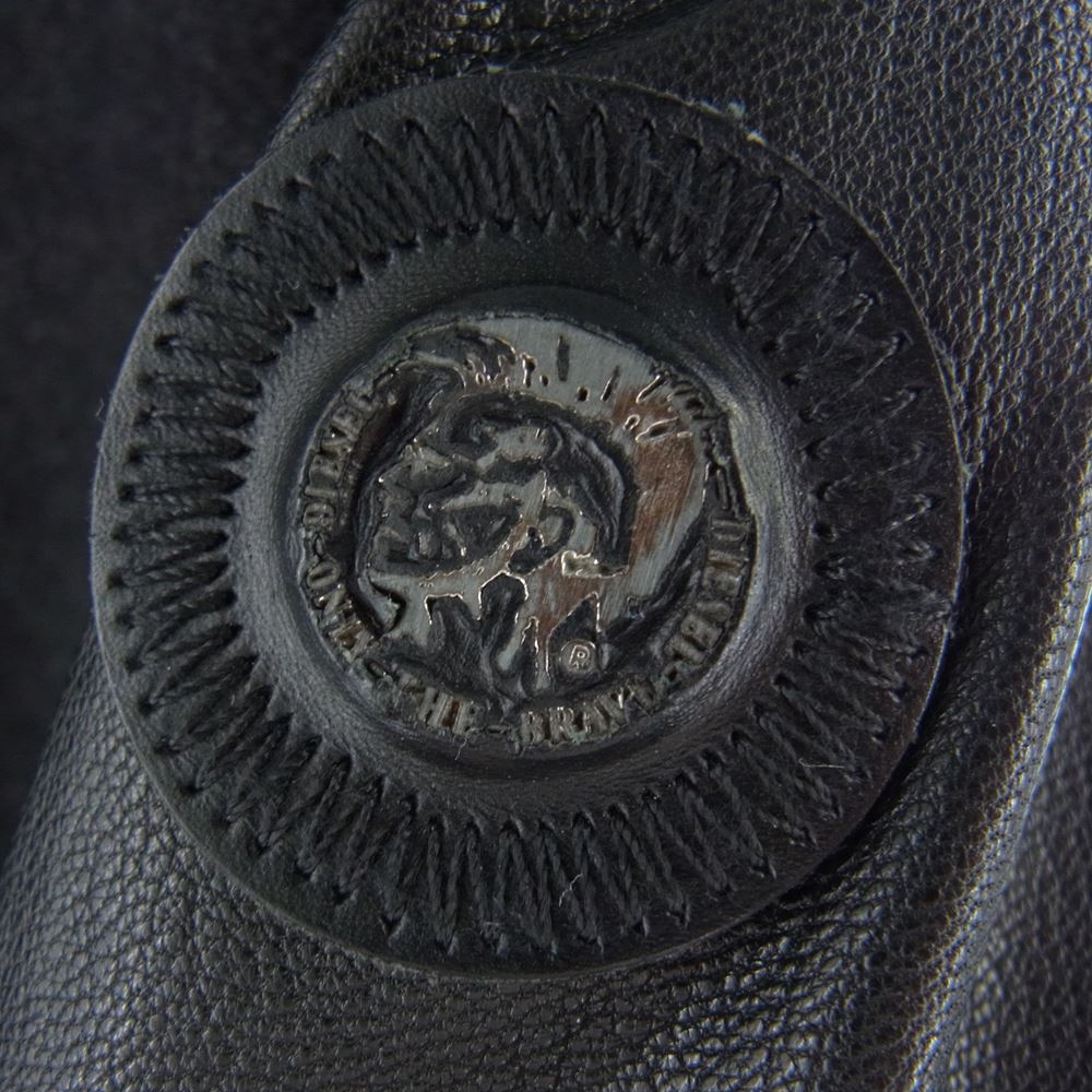DIESEL ディーゼル レザー切替え ジャケット ブラック系 XL【中古】