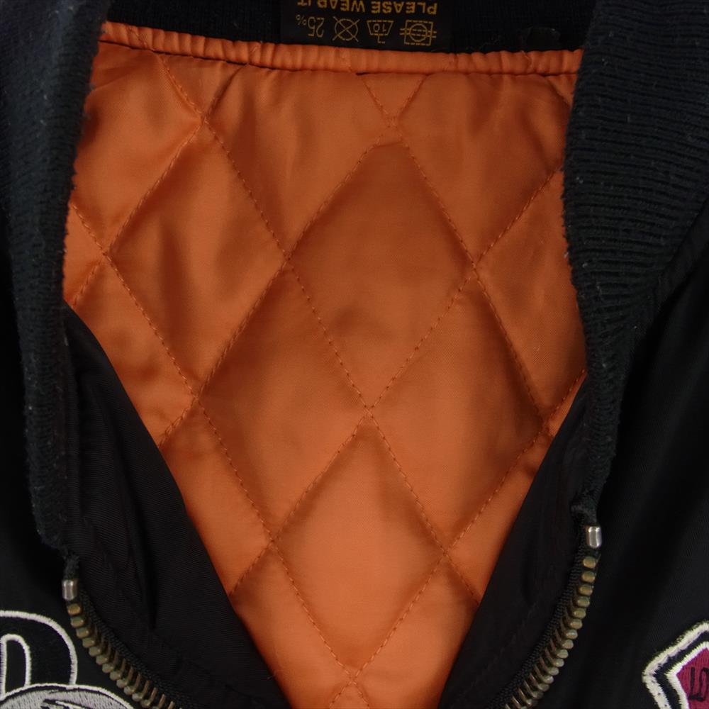 ローブローナックル 595404 × LOONEY TUNES ルーニー・テューンズ ロードランナー MA-1 フライト ジャケット ブラック系 XL【中古】