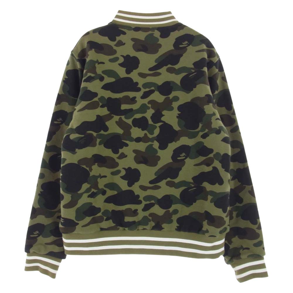 A BATHING APE アベイシングエイプ 001LJD301003X Bワッペン 猿迷彩 スウェット スタジャン カモフラ グリーンカモ カーキ系 L【中古】
