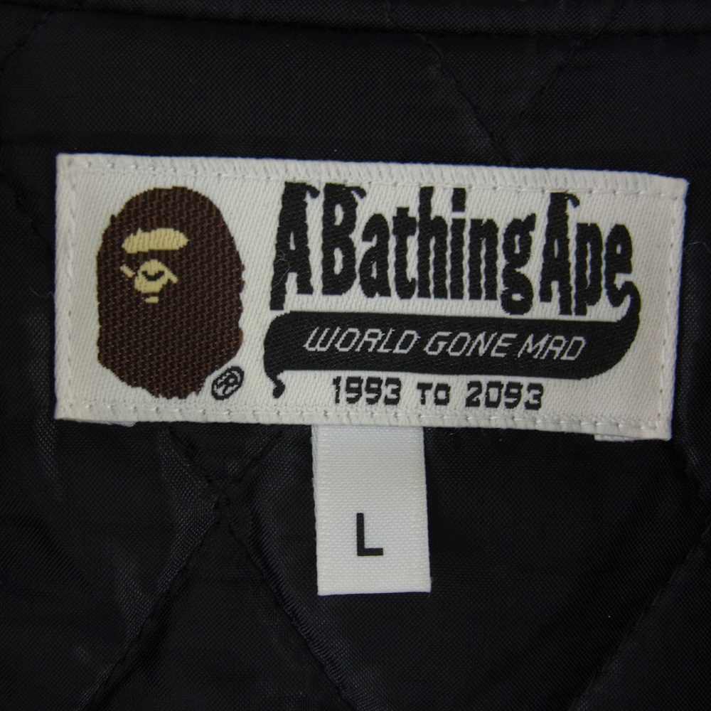 A BATHING APE アベイシングエイプ 001LJD301003X Bワッペン 猿迷彩 スウェット スタジャン カモフラ グリーンカモ カーキ系 L【中古】