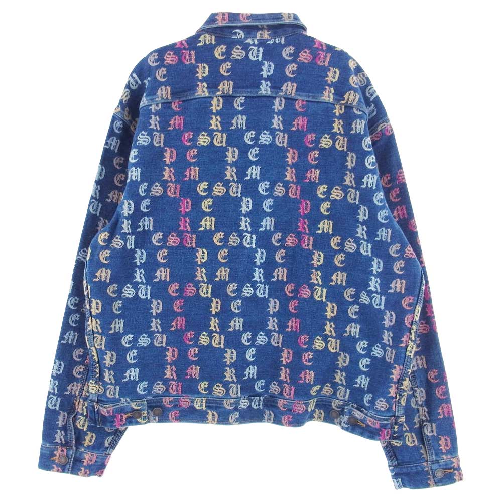 Supreme シュプリーム 22SS Gradient Jacquard Denim Work Jacket グラディエント ジャカード デニム ワーク ジャケット インディゴブルー系 マルチカラー系 L【中古】
