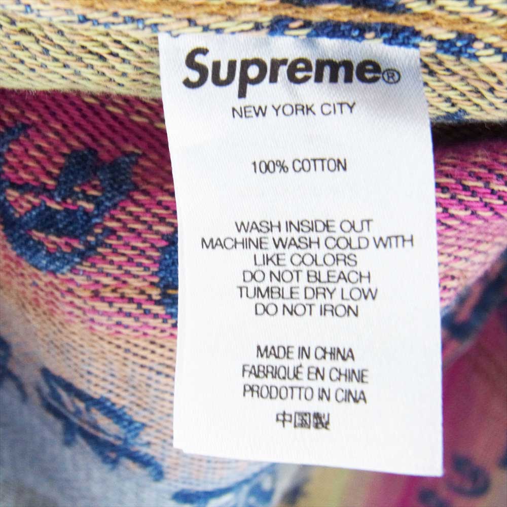 Supreme シュプリーム 22SS Gradient Jacquard Denim Work Jacket グラディエント ジャカード デニム ワーク ジャケット インディゴブルー系 マルチカラー系 L【中古】
