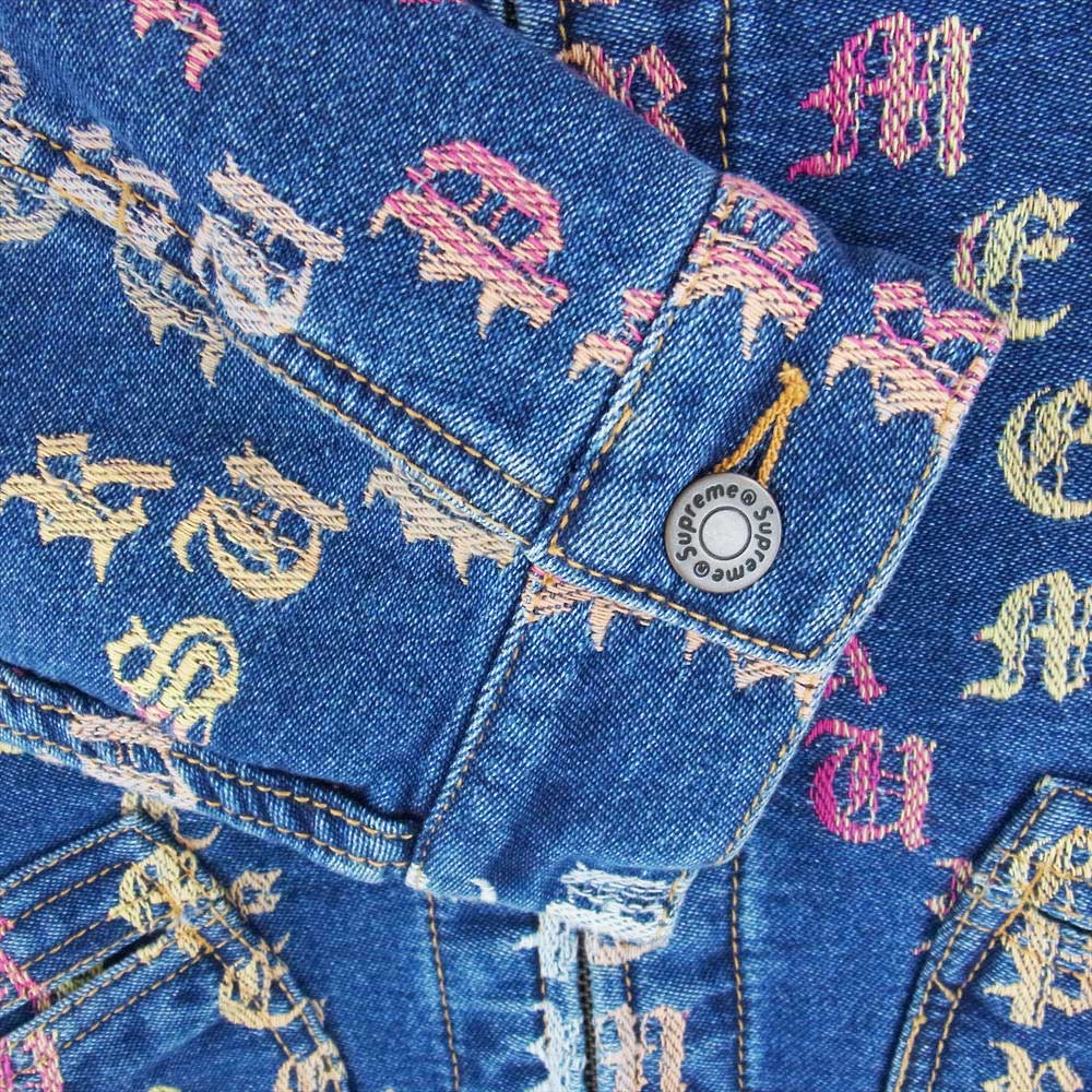 Supreme シュプリーム 22SS Gradient Jacquard Denim Work Jacket グラディエント ジャカード デニム ワーク ジャケット インディゴブルー系 マルチカラー系 L【中古】
