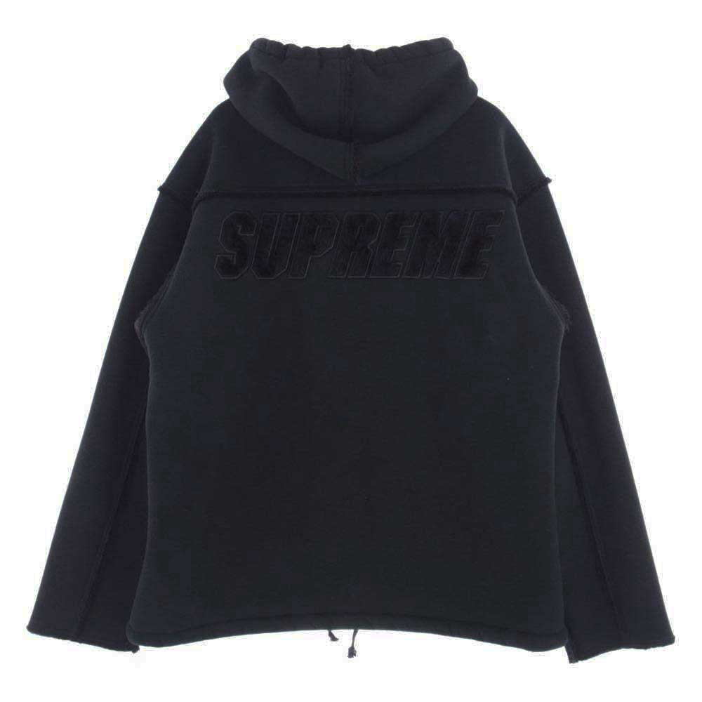Supreme シュプリーム 21AW FAUX SHEARLING HOODED JACKET ファーフード ジップアップ ジャケット ブラック系 L【中古】