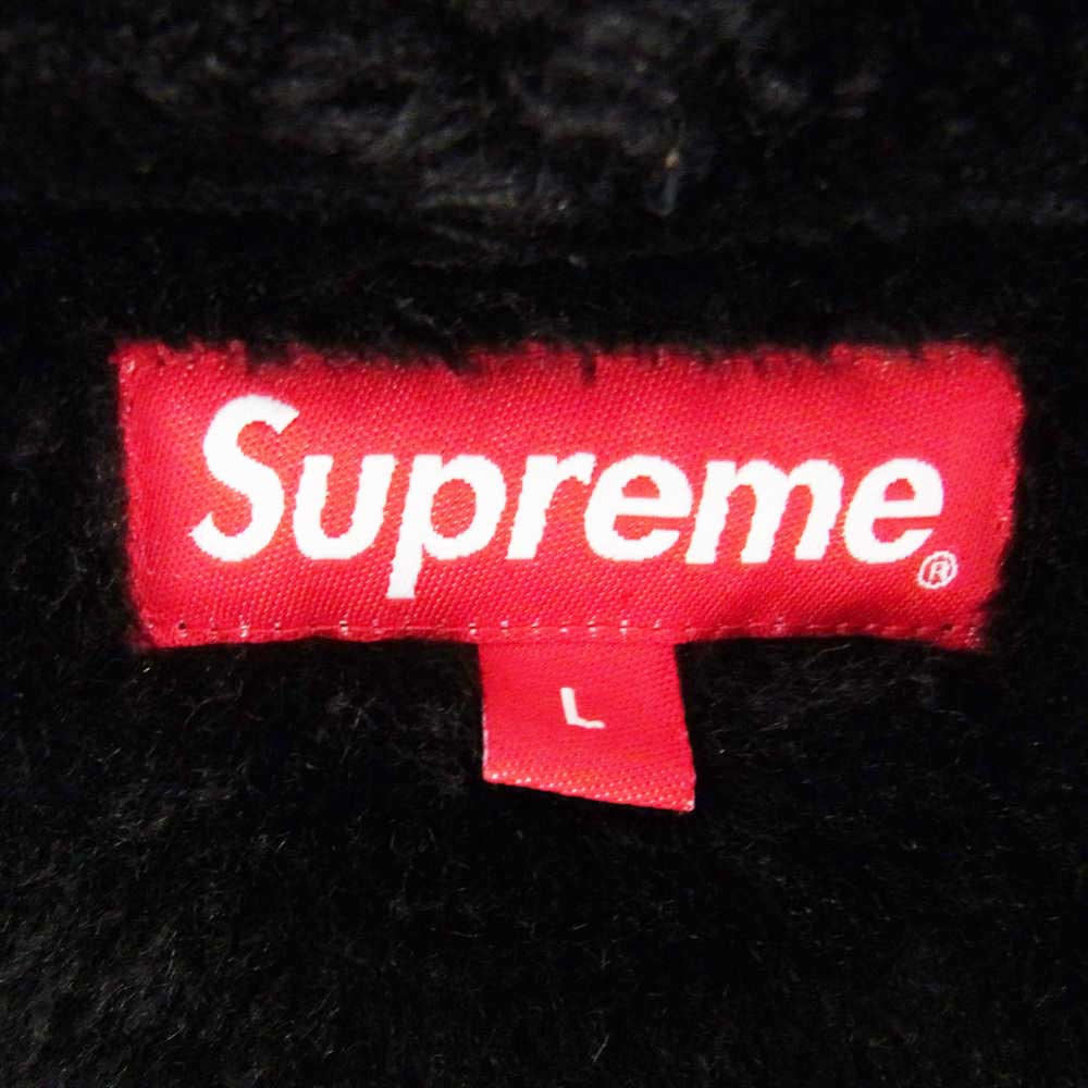 Supreme シュプリーム 21AW FAUX SHEARLING HOODED JACKET ファーフード ジップアップ ジャケット ブラック系 L【中古】