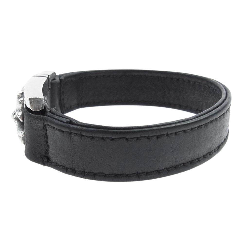 CHROME HEARTS クロムハーツ（原本有） HARNESS CLASP ハーネス クラスプ レザー ブレスレット ブラック系 シルバー系【中古】