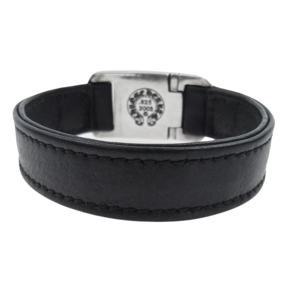 CHROME HEARTS クロムハーツ（原本有） HARNESS CLASP ハーネス クラスプ レザー ブレスレット ブラック系 シルバー系【中古】