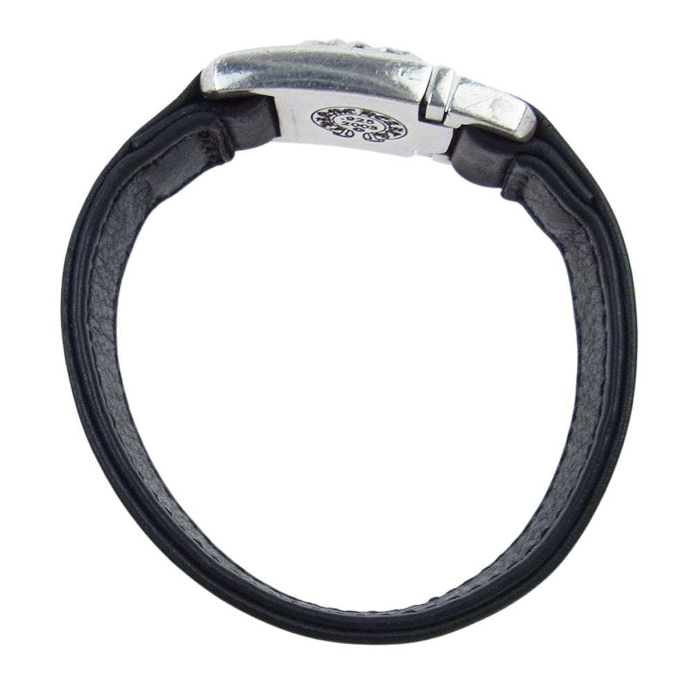 CHROME HEARTS クロムハーツ（原本有） HARNESS CLASP ハーネス クラスプ レザー ブレスレット ブラック系 シルバー系【中古】