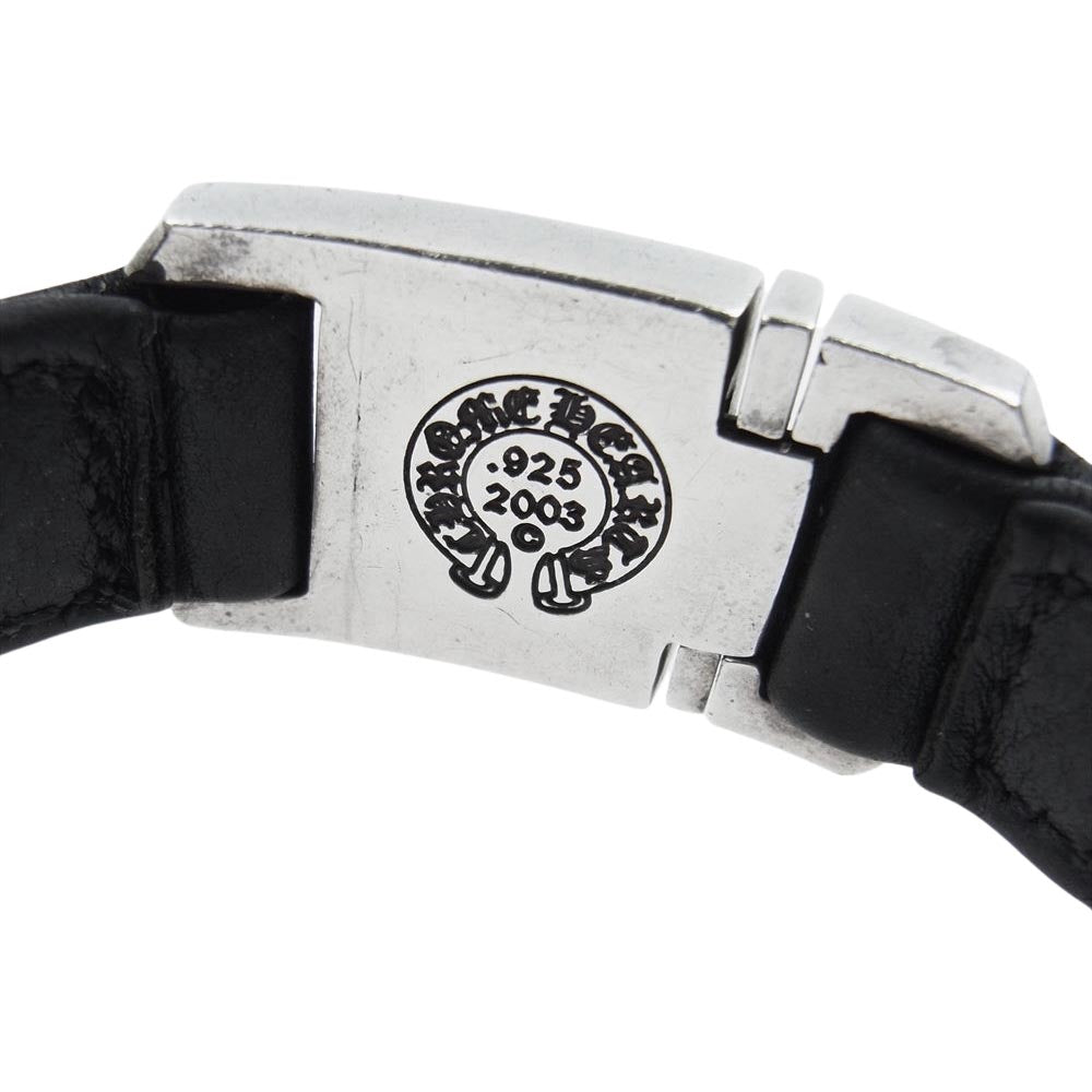 CHROME HEARTS クロムハーツ（原本有） HARNESS CLASP ハーネス クラスプ レザー ブレスレット ブラック系 シルバー系【中古】